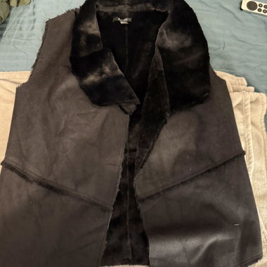 Black Faux-Fur Vest