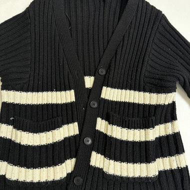 Zara Knit Cardigan black-and-white