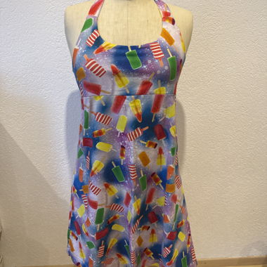 Pièce unique - Robe d’été colorée au motif glace