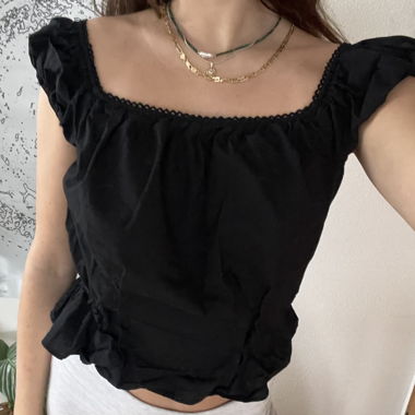 black fitted blouse