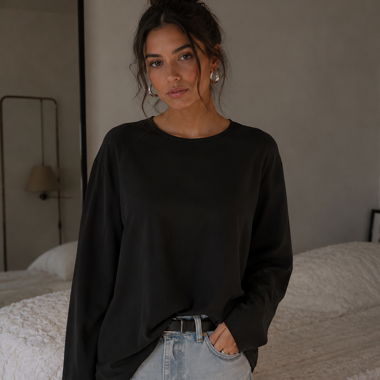 Chemise noir manches longues