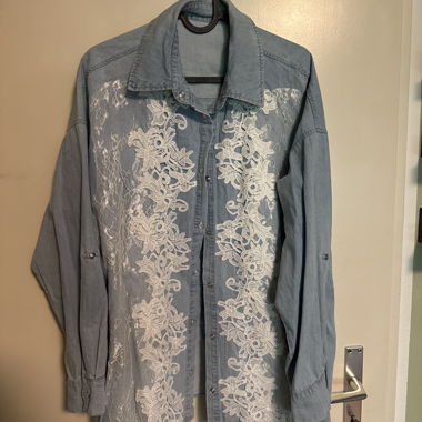 Denim Shirt with Lace
