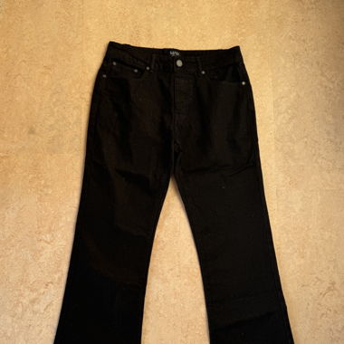 flaired black jeans