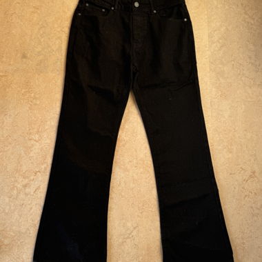 flaired black jeans