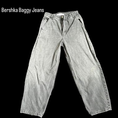 Bershka baggy Jeans washed black
