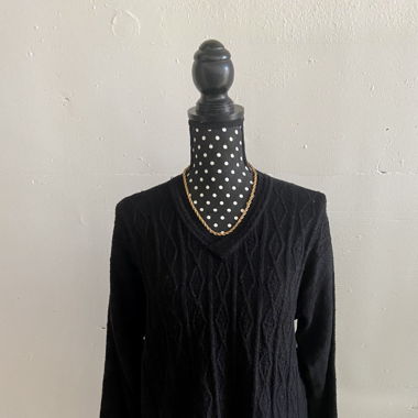 2000er Vintage Sweater mit Zopfmuster
