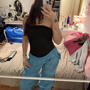 Pantalon parachute bleu 