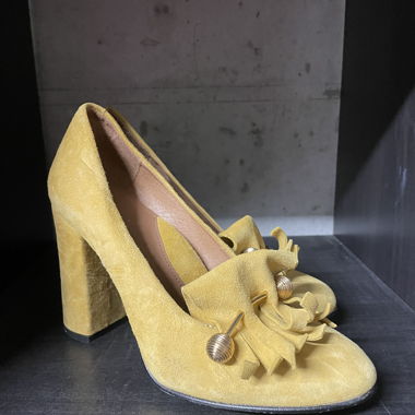 Yellow Suede Pumps