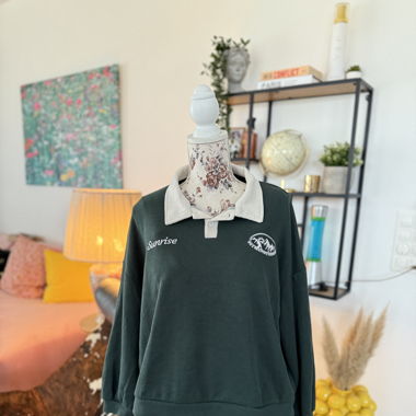Vintage Style Pullover grün oversize