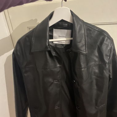 Black leather blazer/jacker Bershka XS