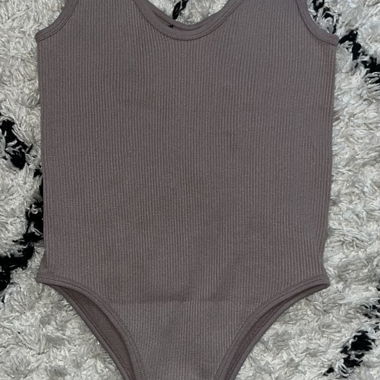 Ribbed Bodysuit taupe