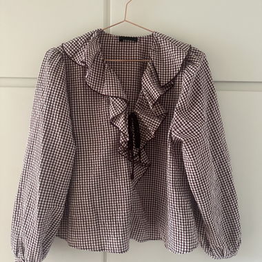 Camicia/blusa a quadri con volant