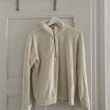 DONNI-Halbreissverschluss Pullover Beige