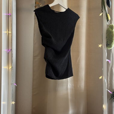 Black Ruched Bodycon Top – Pull&Bear – XS/S