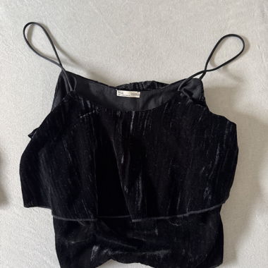 Zara Black Velvet Top
