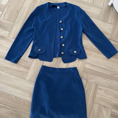Blue Women’s Set: Skirt and Blazer
