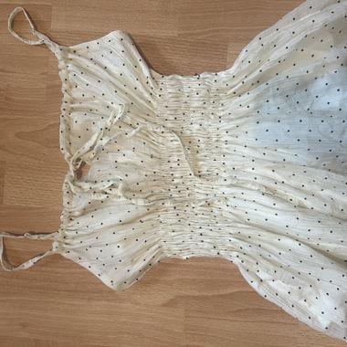 White Dotted Top with Straps