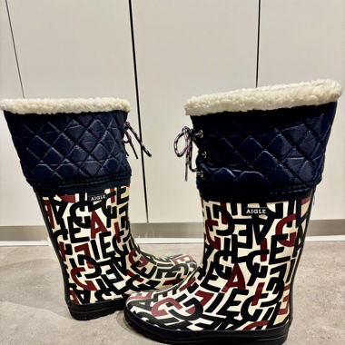 AIGLE Rubber Boots POLKA GIBOULEE PRINT Monogram
