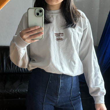 white graphic sweather
