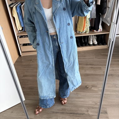 Trench in denim Stradivarius