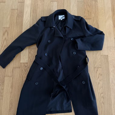 Manteau Trench noir avec ceinture