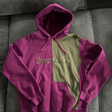 Supreme Split Old English Hooded Swearshirt Plum