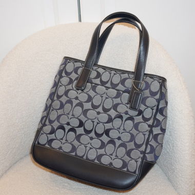 Coach navy monogram purse