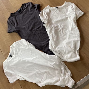 Set of 3 Basic T-Shirts, white & black bodys