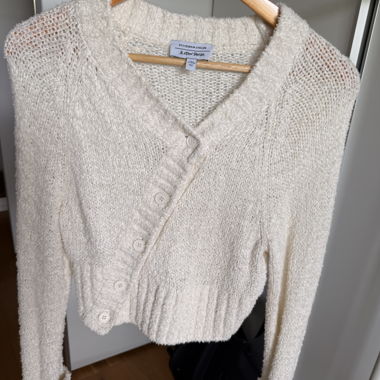 Strick-Cardigan creme cropped