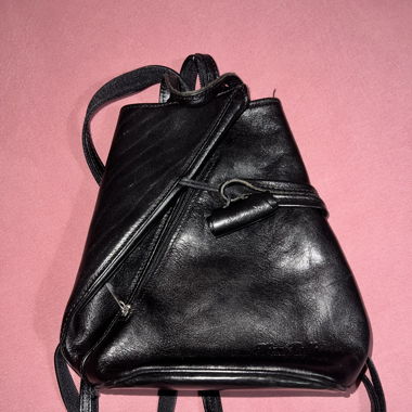 Schwarzer Leder Rucksack 