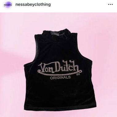 Top in velluto Von Dutch nero taglia L