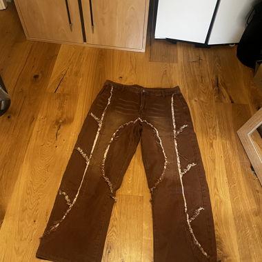 Jean marron patchwork