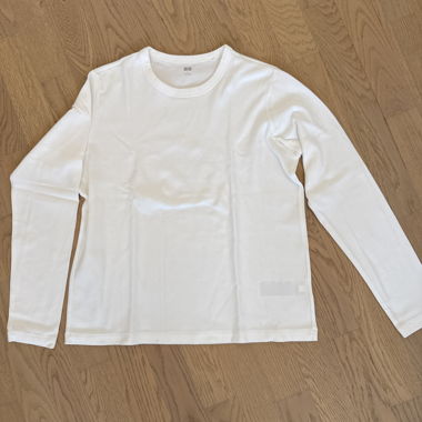 Weisses Langarmshirt L Uniqlo