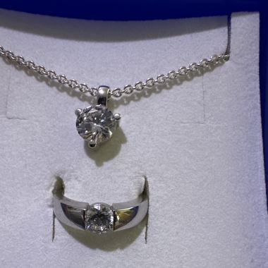 925 Silber Schmuck mit Zirkon Ring und Halskette