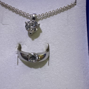 925 Silber Schmuck mit Zirkon Ring und Halskette