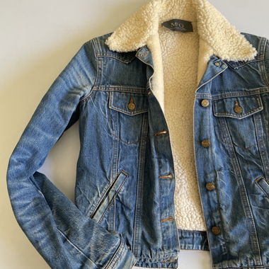Giacca di jeans Alexander McQueen con fodera teddy