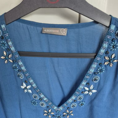 Blouse, col serti de perles Alberto Bini