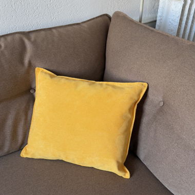 LIVOM Zierkissen unifarben 'Zitronengelb-Mollia'