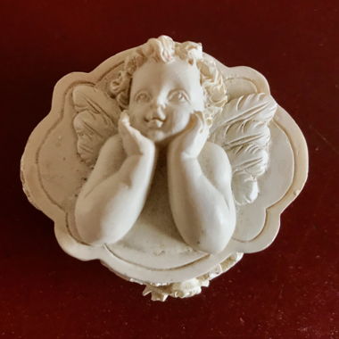Scatola per gioielli Engel, contenitore, decorazione bianca