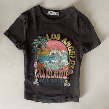 T-shirt noir crop Los Angeles