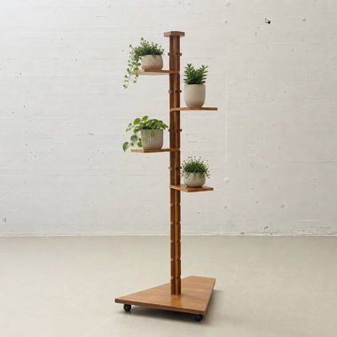 Rolling modular shelf unit made of veneered wood, 1970