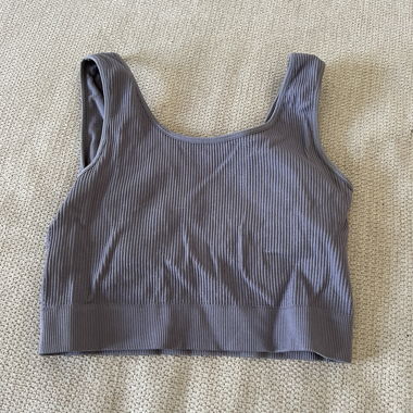 Ribbed Sleeveless Sport Bra