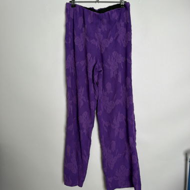 Pantaloni a gamba larga floreali viola