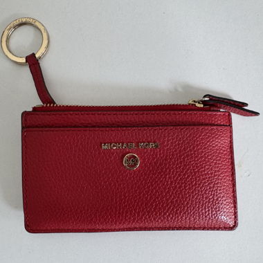 Porta carte Michael Kors Rosso con cerniera e portachiavi