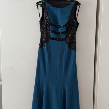 Abito da sera blu-nero con paillettes
