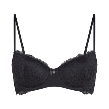 Black Hunkemöller lace balconette bra 90G