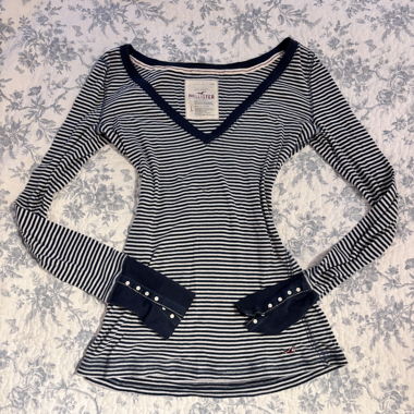 Vintage Hollister manches longues ajustées rayées
