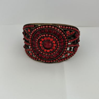 Red rhinestone cuff bracelet