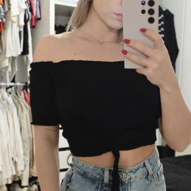 Crop top noir Zara