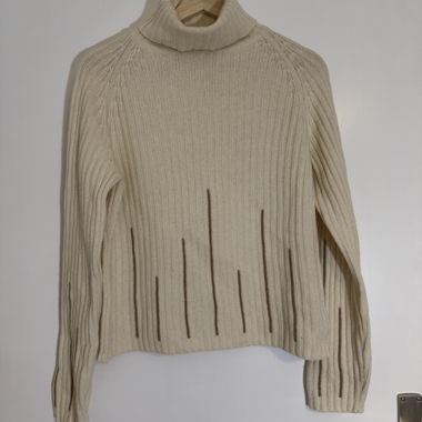 White wool turtleneck sweater